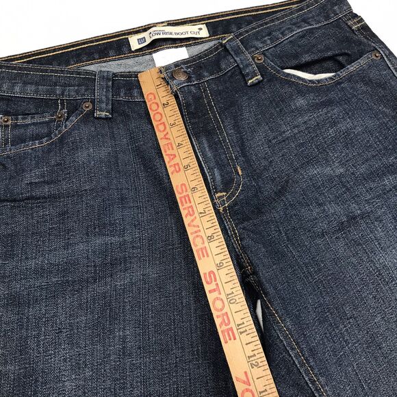 Vintage 90s GAP Low Rise Boot Jeans Women 10 Ankle (34x30) Dark Wash Blue Denim - Picture 14 of 16